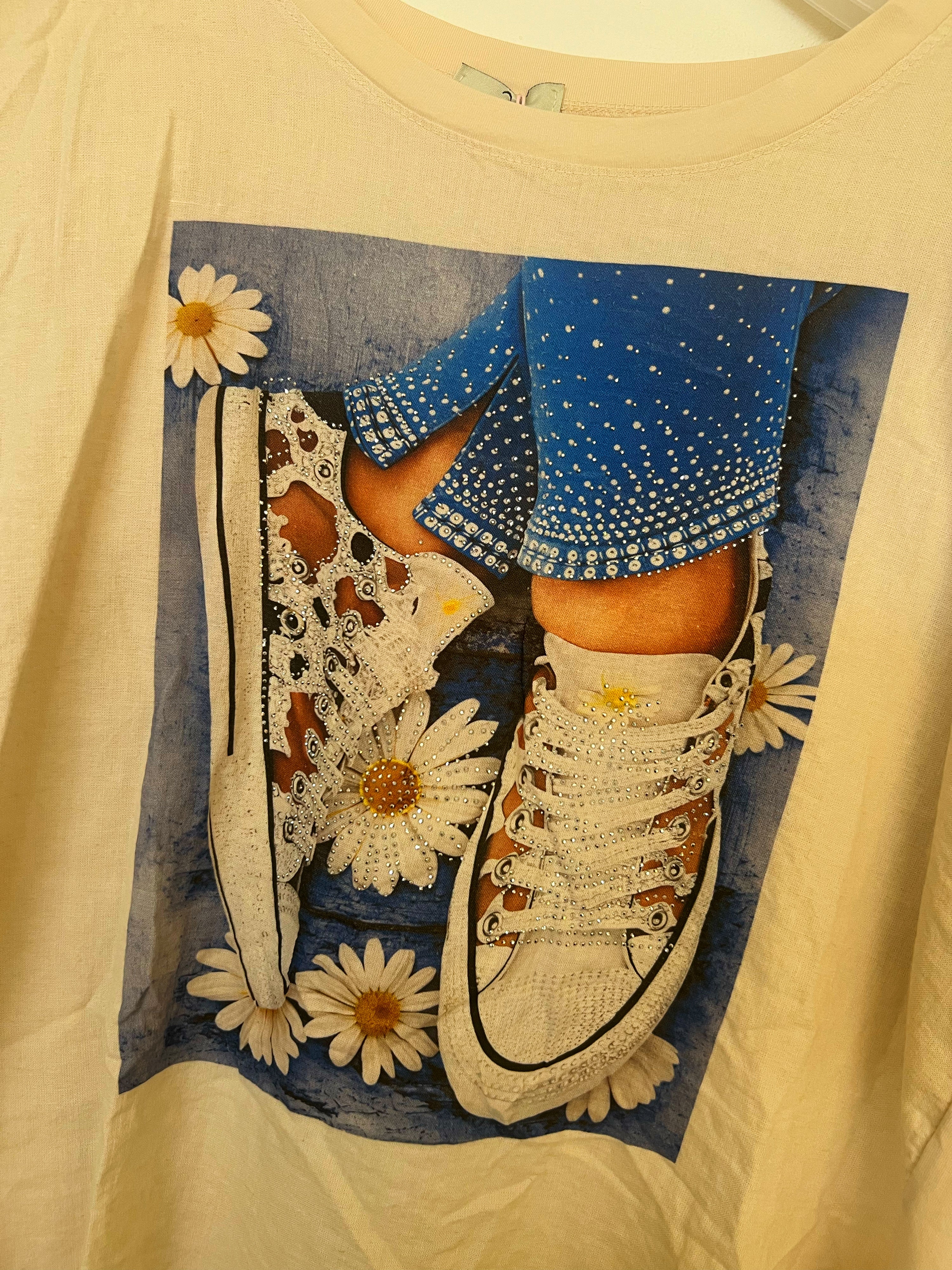 Shirt " Glitzer & Sneaker Vibes " gelb