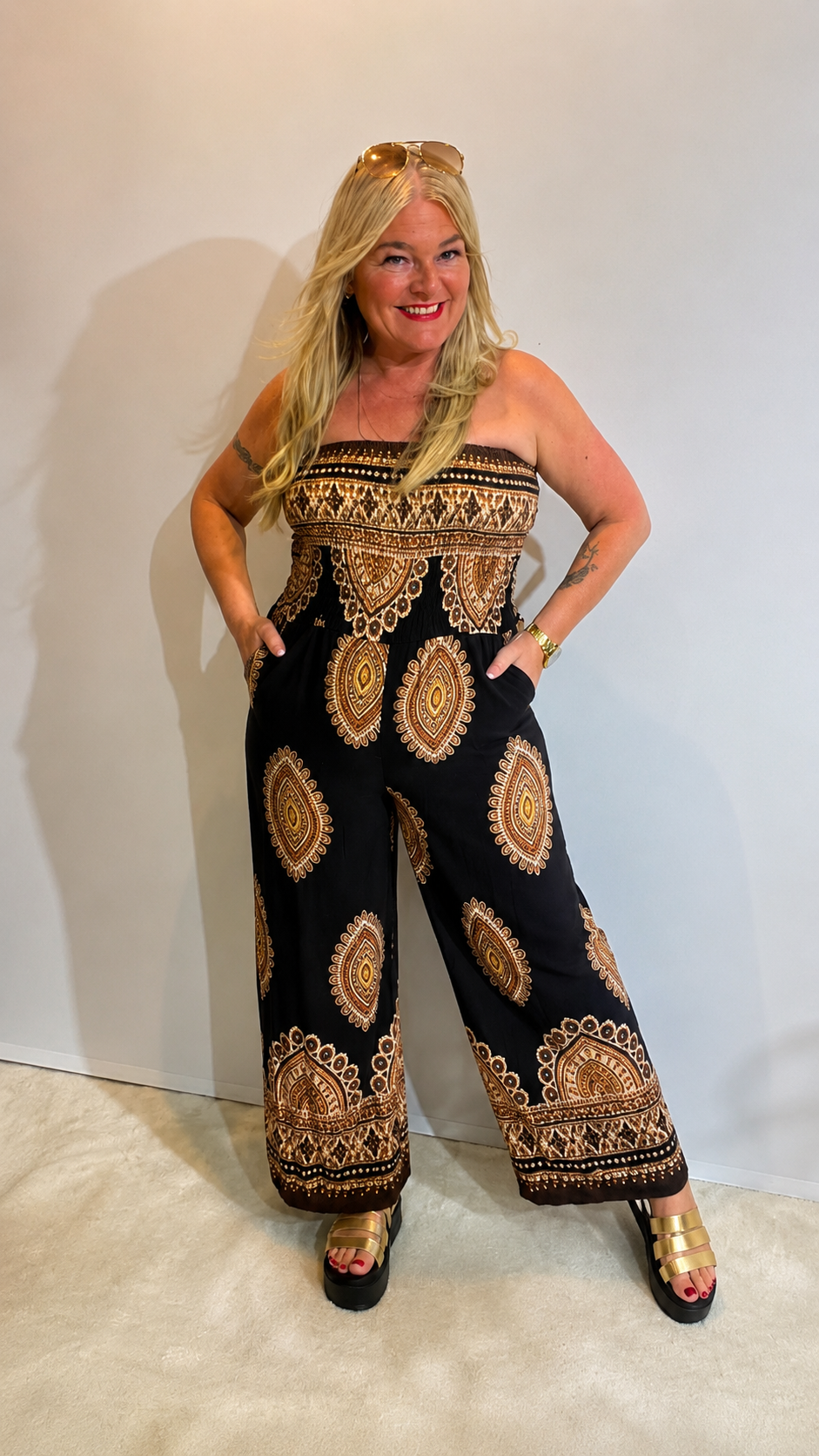 Jumpsuit Bandeau schwarz
