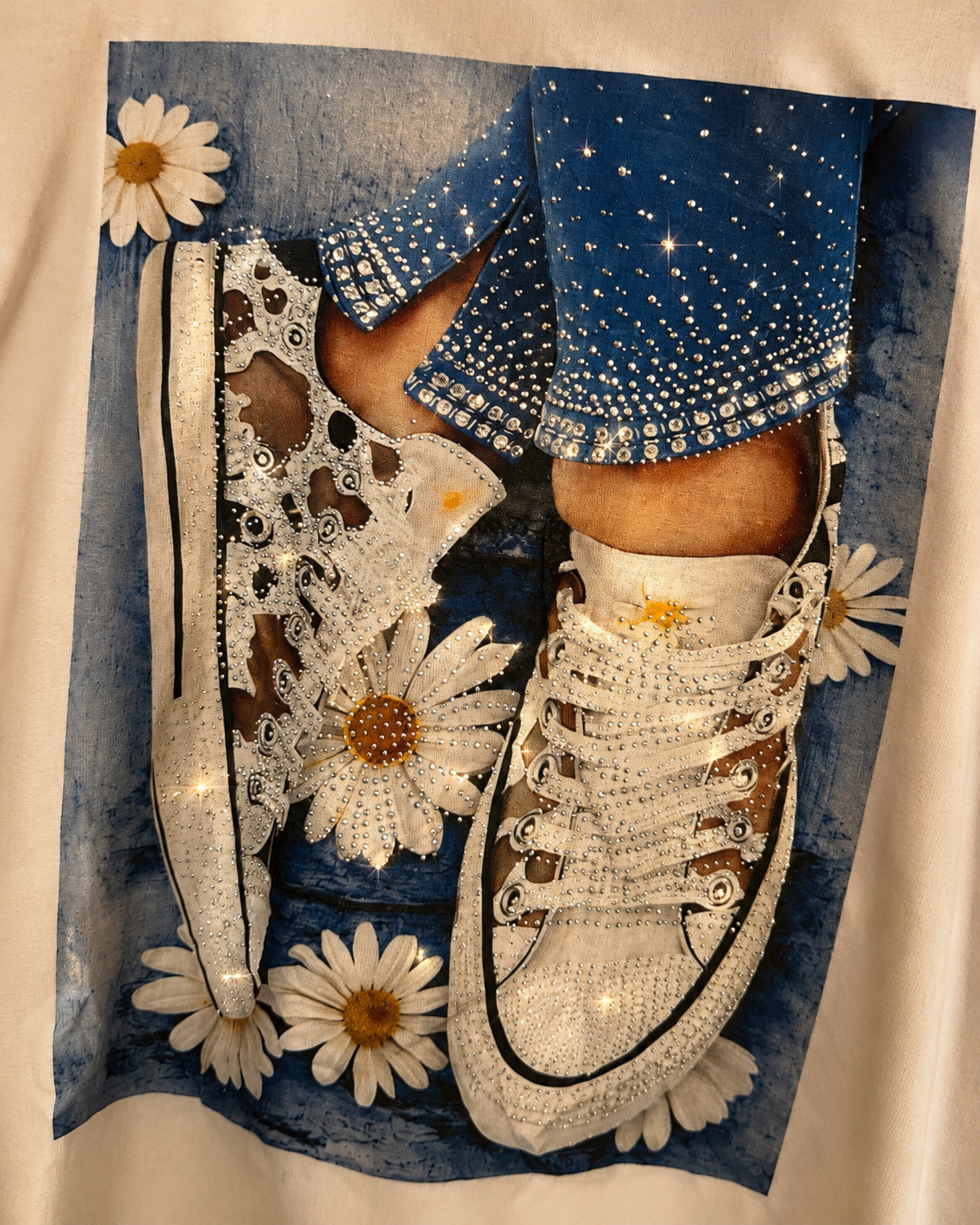Shirt " Glitzer & Sneaker Vibes " beige
