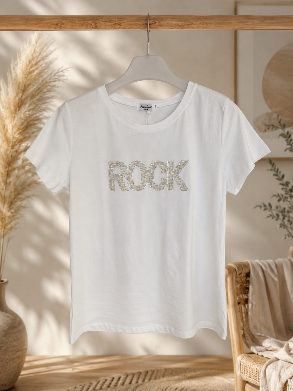 Shirt mit Strass-Schriftzug