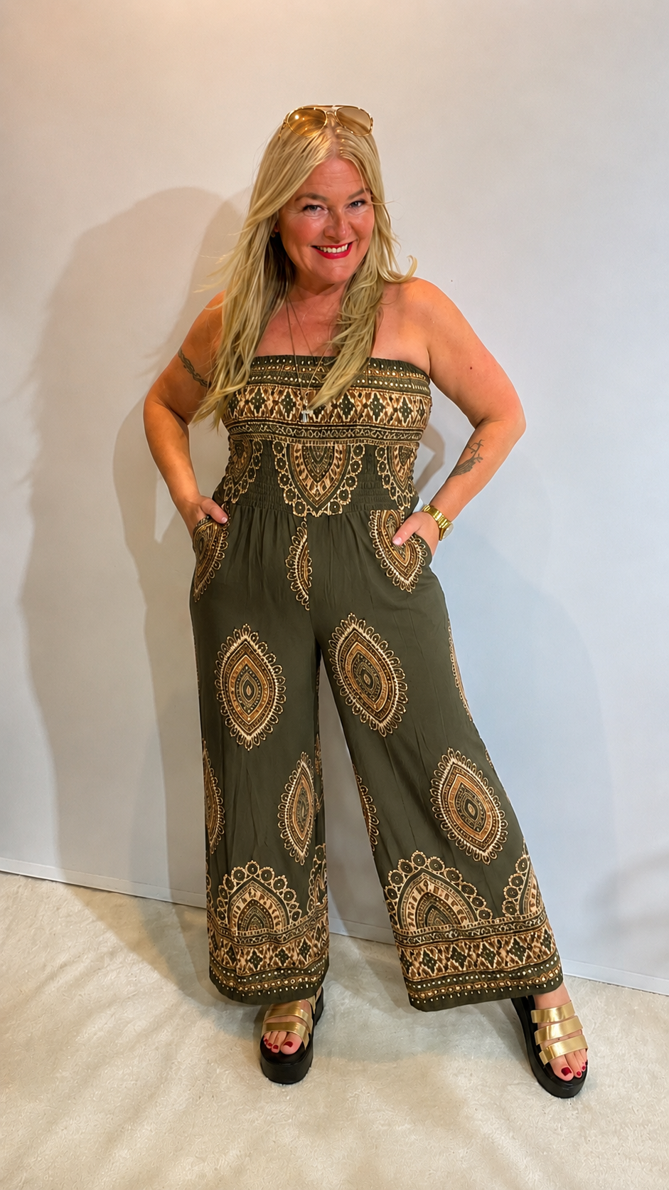 Jumpsuit Bandeau khaki