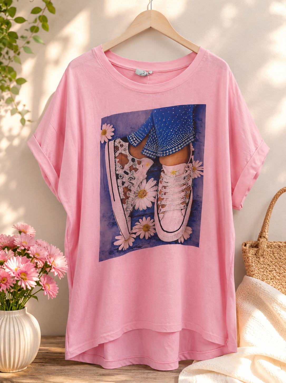 Shirt " Glitzer & Sneaker Vibes " rosa