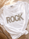 Shirt mit Strass-Schriftzug
