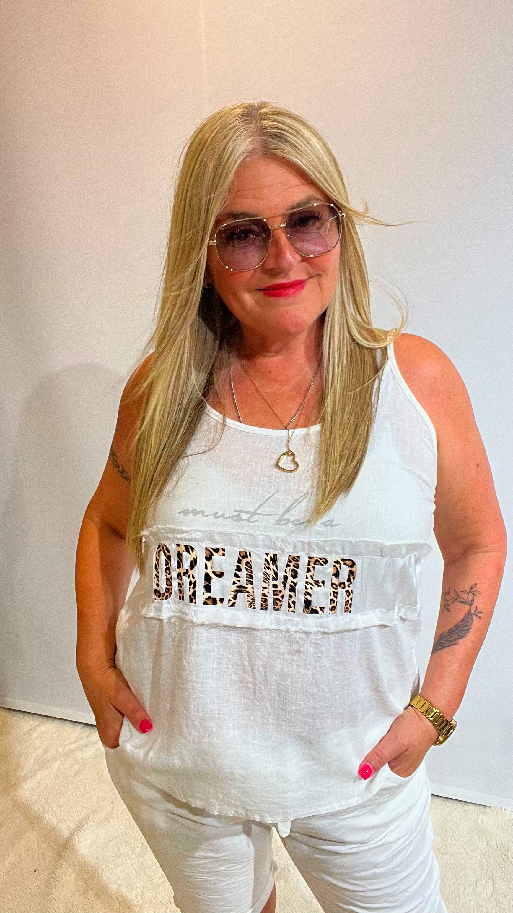Top " Dreamer " Weiß